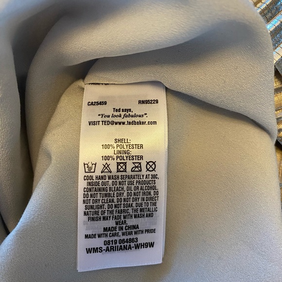 Ted Baker Silver Pleated Midi Skirt - Picture 6 of 7